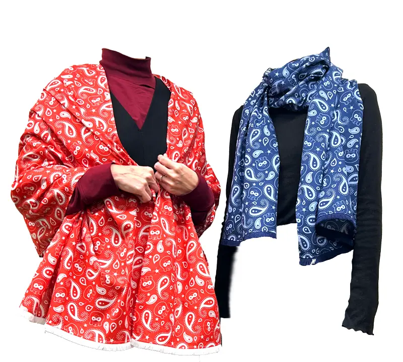 バファローズ☆ポンタ ストール 大人用 パパ☆ポン レッド / 社長☆ポン ネイビー