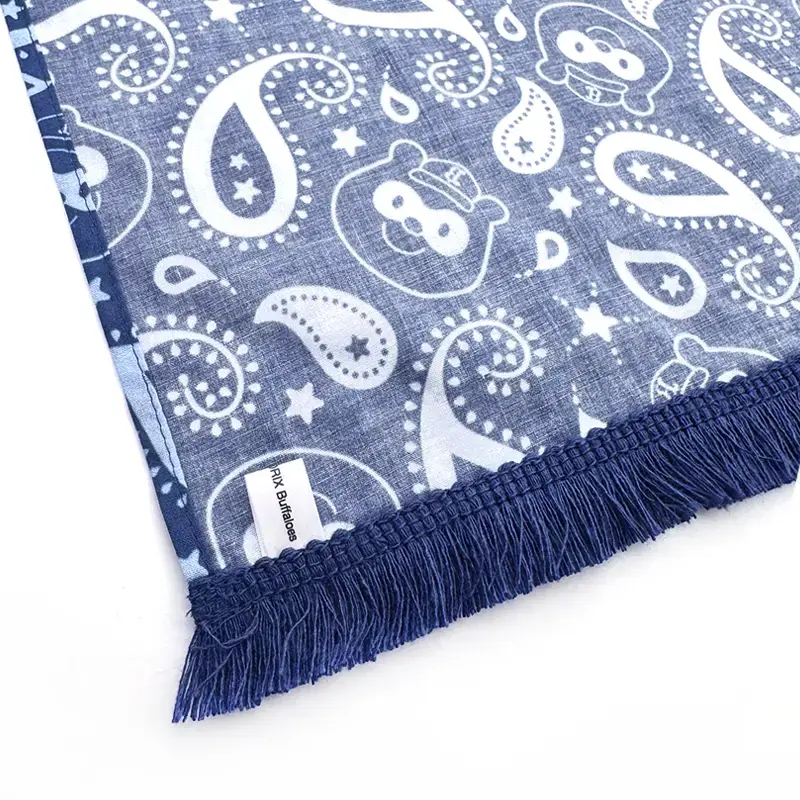 バファローズ☆ポンタ ストール ぬいぐるみ用 社長☆ポン ネイビー 生地・フリンジ部分 裏地アップ