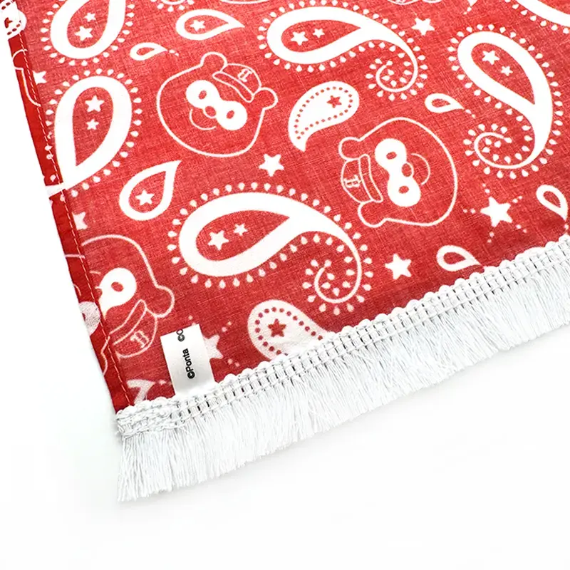 バファローズ☆ポンタ ストール ぬいぐるみ用 パパ☆ポン レッド 生地・フリンジ部分 裏地アップ